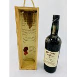 Blandy's Madeira Wine Vintage 1954 Bual in a wooden case with certificate.