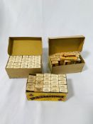 Three boxes with a quantity of 1920's La Belgica watercolour paint powder.