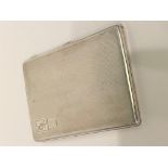 Cigarette case engine turned simple design excellent gauge sterling silver hallmarked and made by Jo