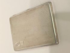 Cigarette case engine turned simple design excellent gauge sterling silver hallmarked and made by Jo