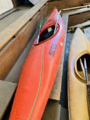 Dancer Perception single kayak with two paddles