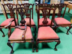 Set of 6 reproduction carved framed dining chairs (2 plus 4)
