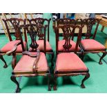 Set of 6 reproduction carved framed dining chairs (2 plus 4)