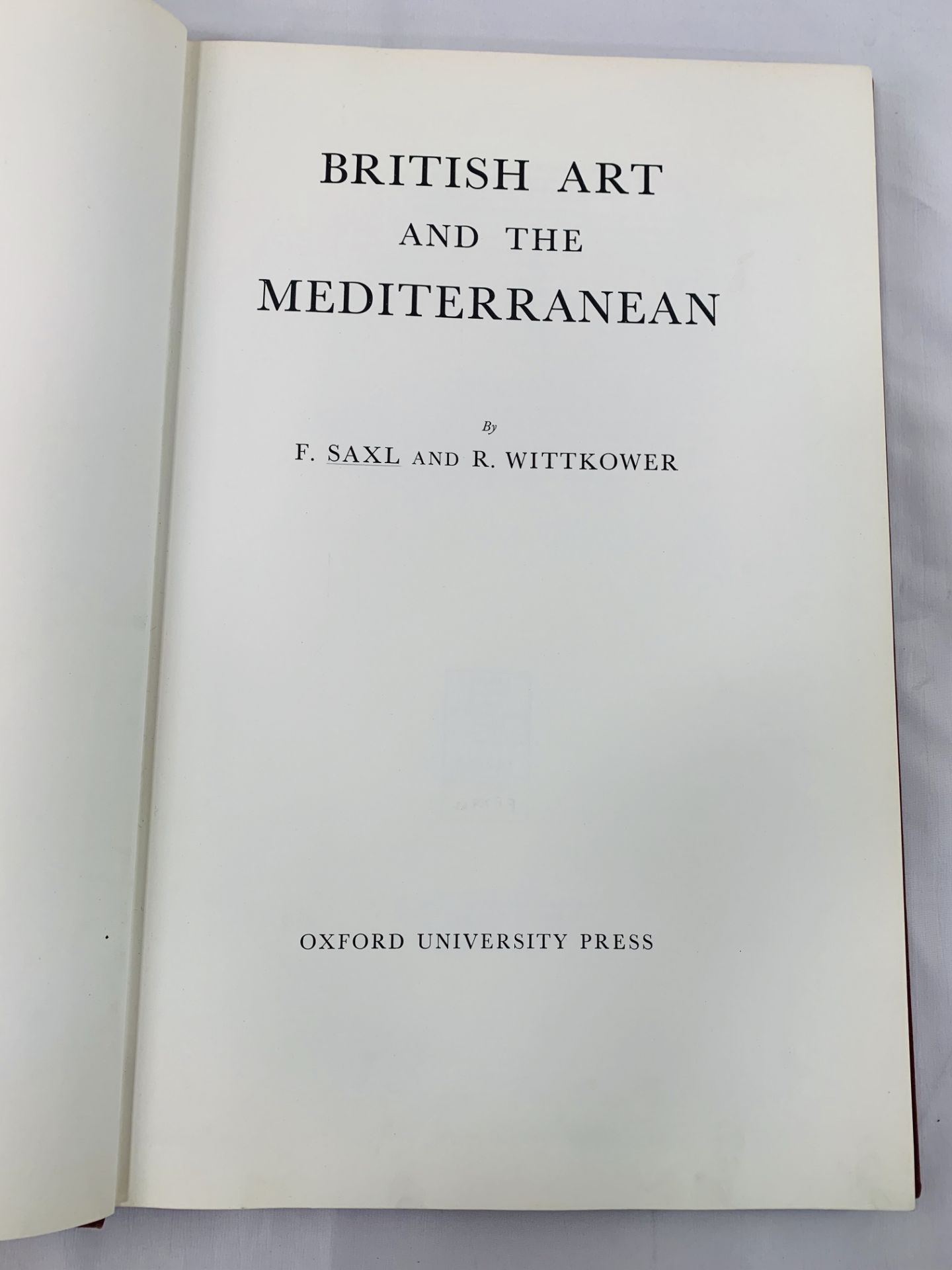 British Art and the Mediterranean, by Saxl and Wittkower