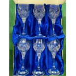 Box of 6 Schott Cristal hock glasses.