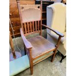 Oak framed open armchair