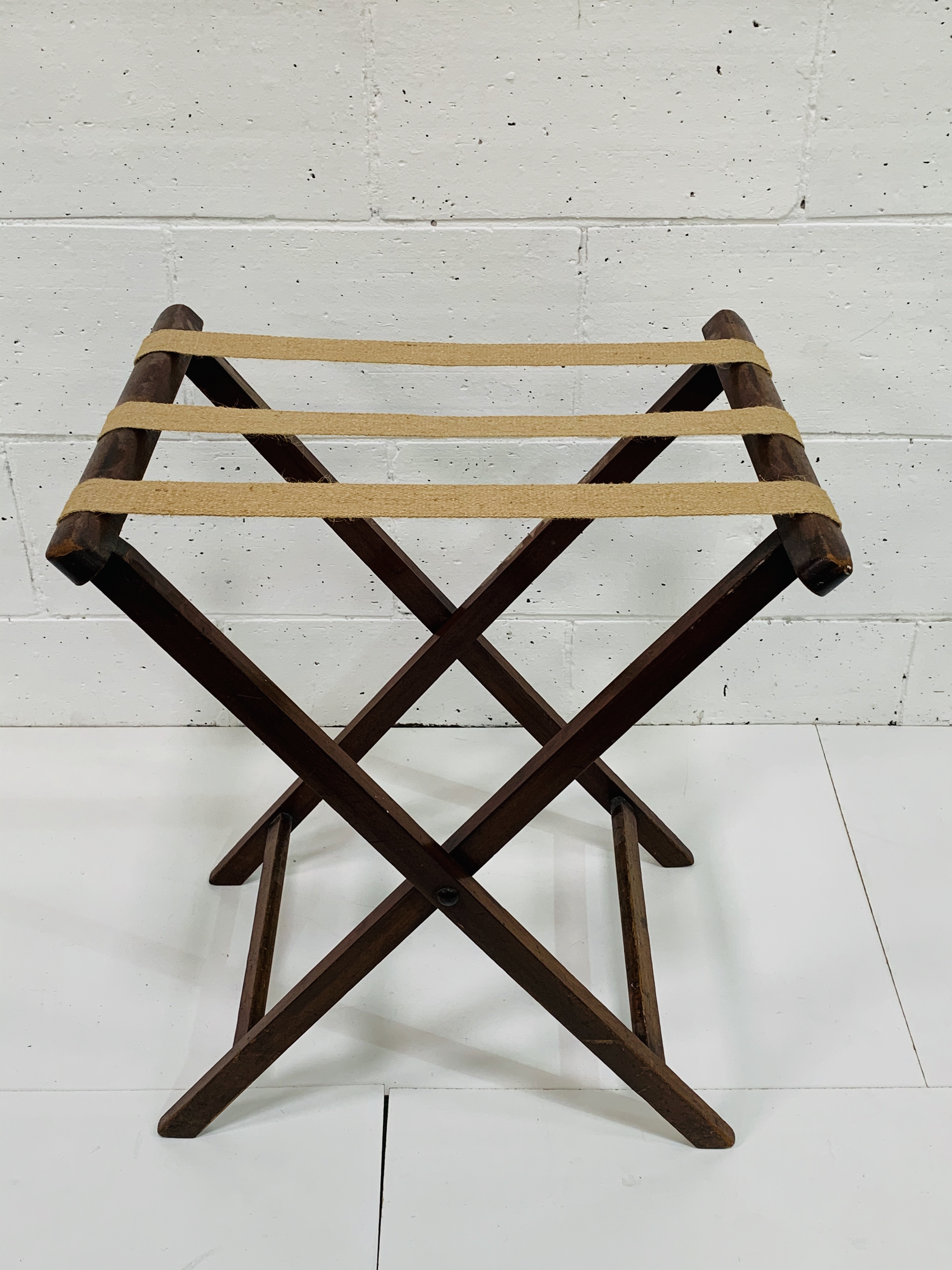 Mahogany Butler's tray on a folding stand. - Image 6 of 6