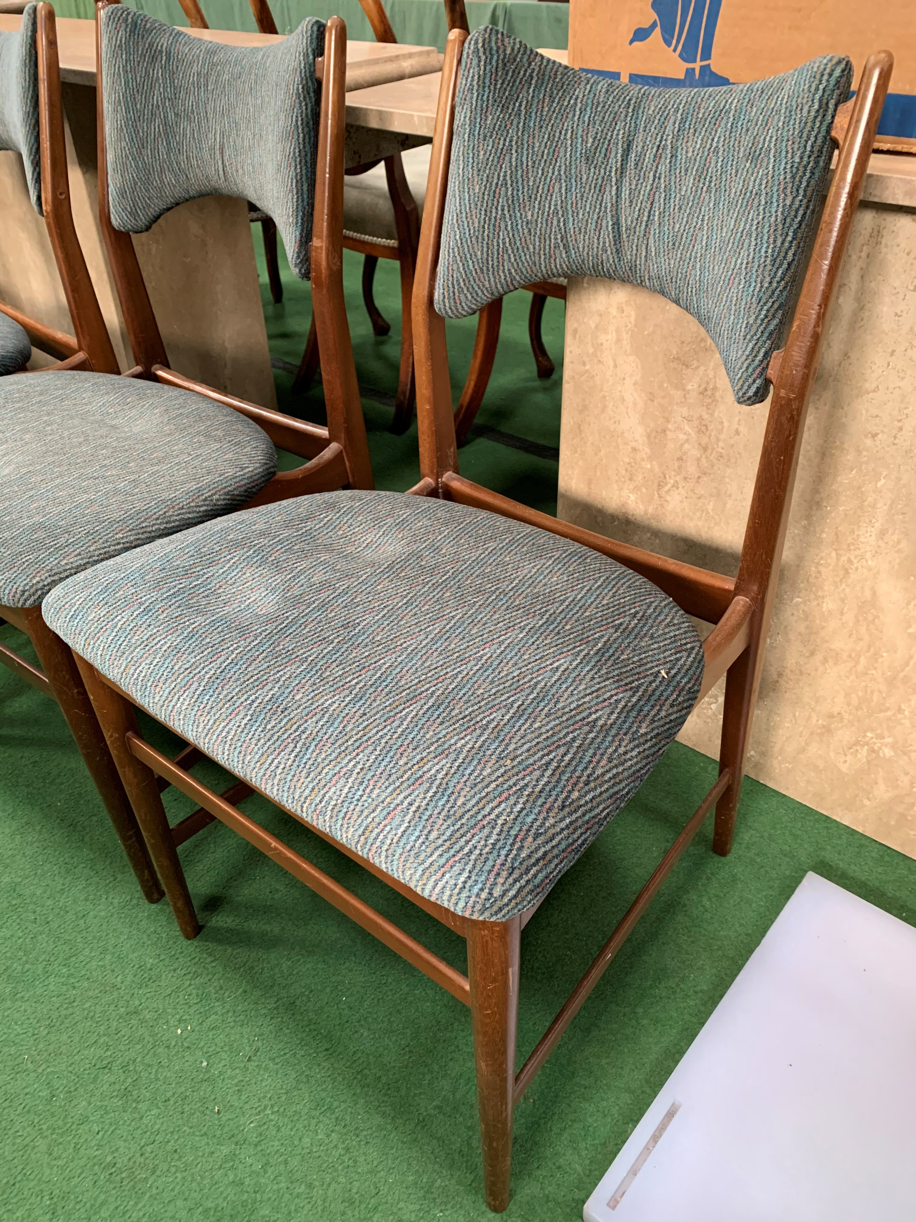 Six 1950's style upholstered dining chairs by Everest. - Image 3 of 5