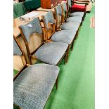 Six 1950's style upholstered dining chairs by Everest.