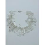 Rock crystal necklace comprising of individual crystalline faceted shards.