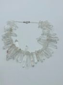 Rock crystal necklace comprising of individual crystalline faceted shards.