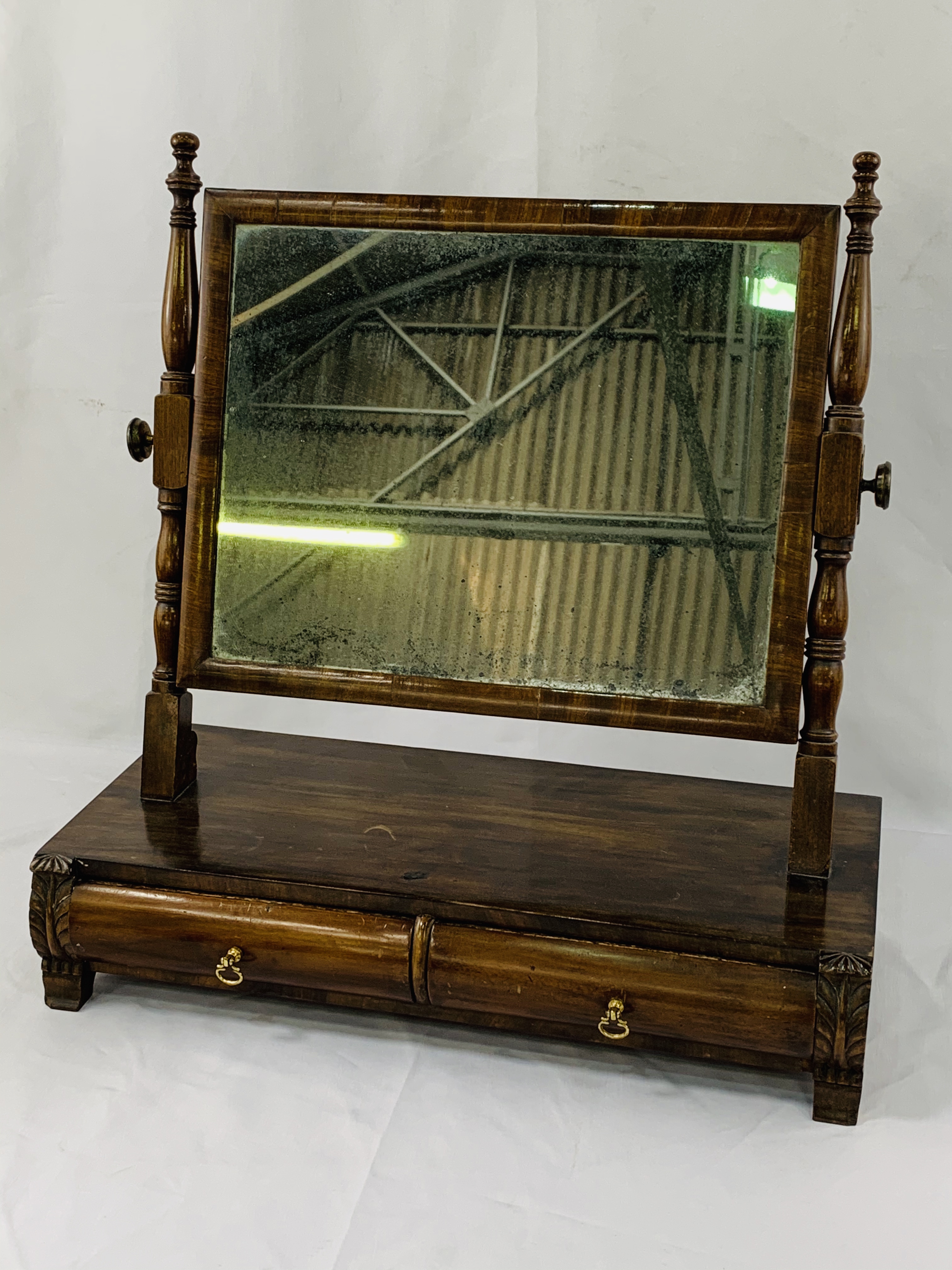 Early 19th Century mahogany toilet mirror.