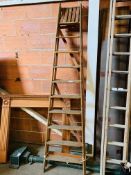 Wooden 9 tread step ladder