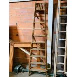 Wooden 9 tread step ladder