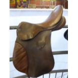 17ins brown GP saddle by GFS, medium fit; stitching needs repairing - carries VAT