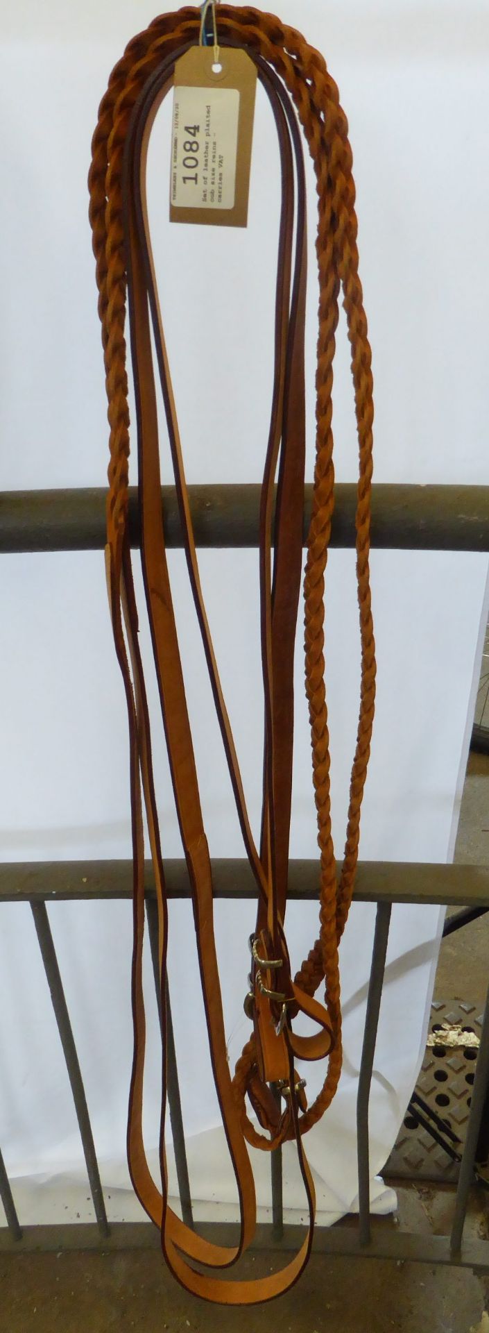 Set of leather plaited cob size reins - carries VAT