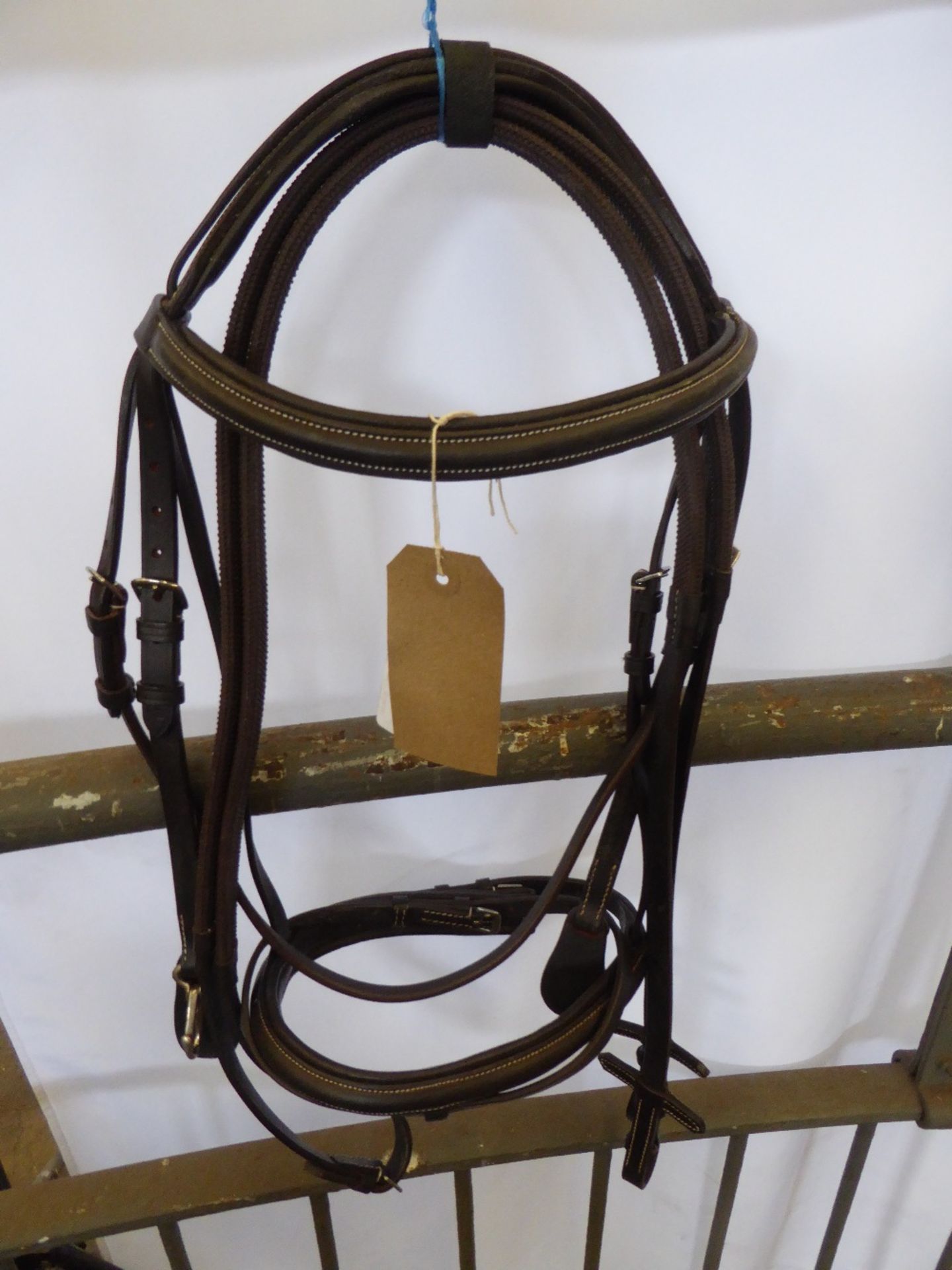 Full size brown leather bridle with rubber reins - carries VAT