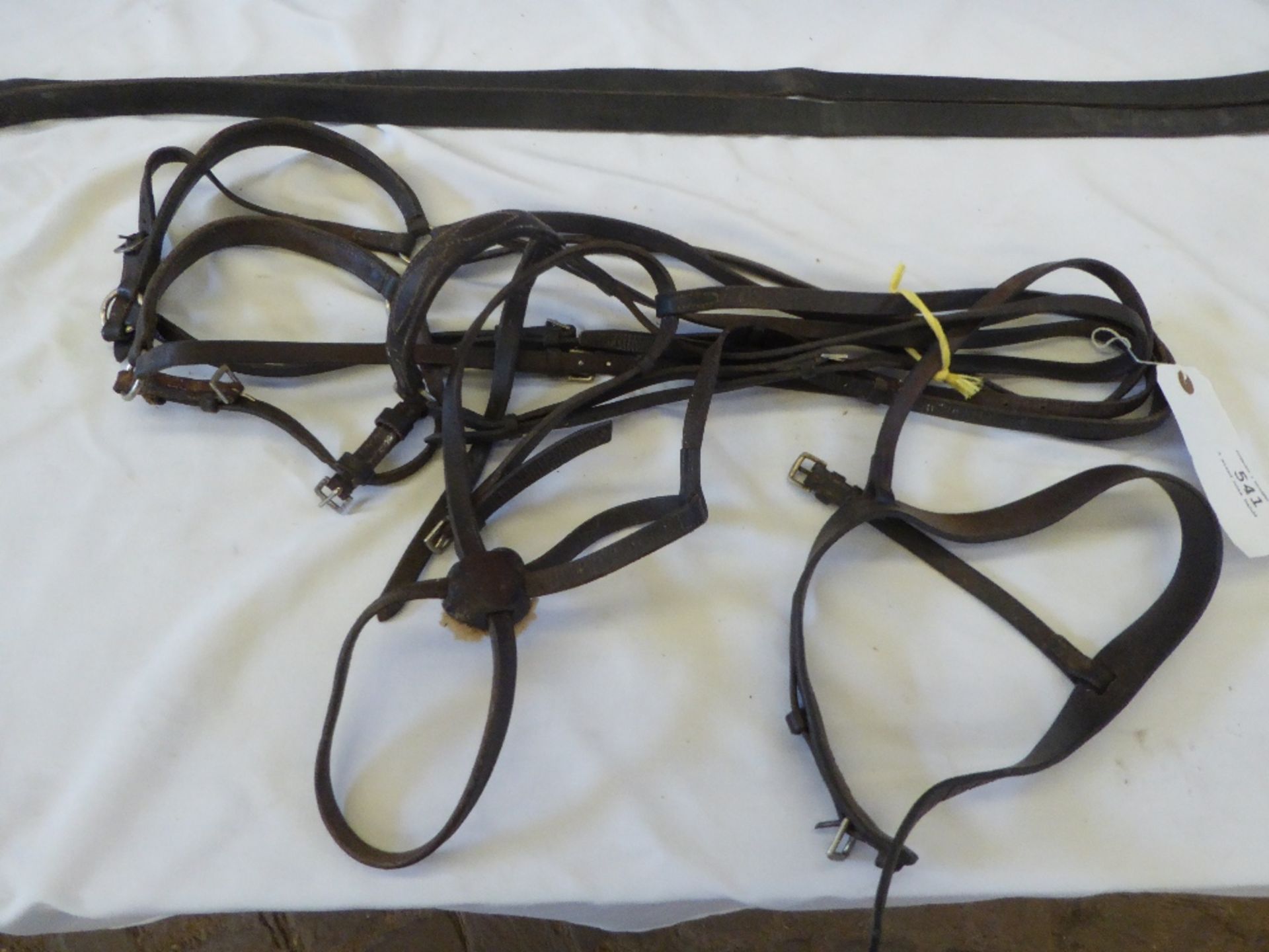 3 drop nose bands, a grackle, a cavesson and pair of stirrup leathers, 62ins long - Image 2 of 2