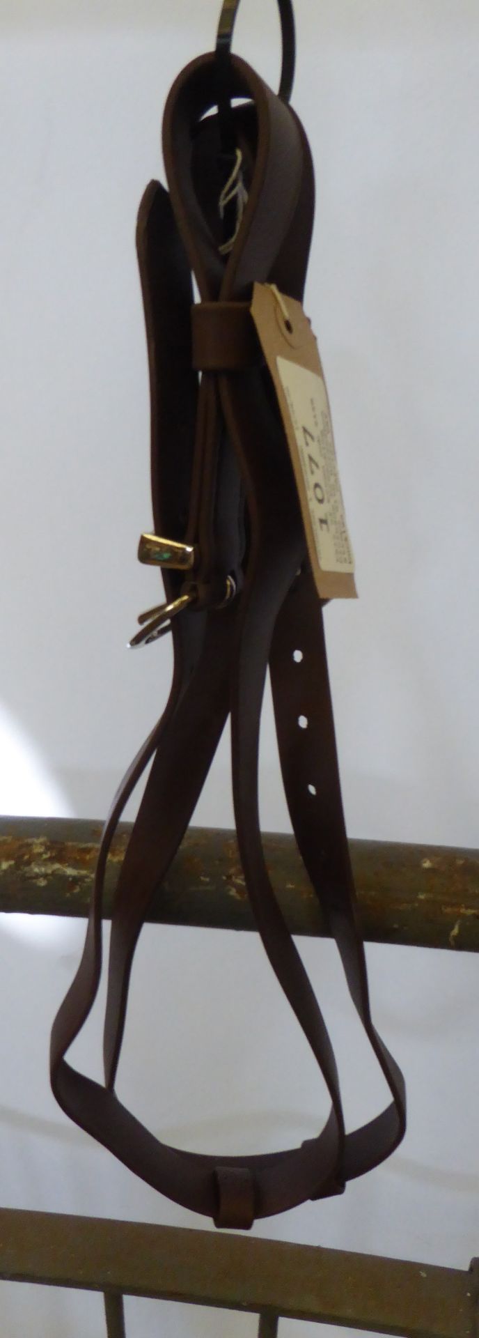 Pair of brown cob size biothane breeching straps with horseshoe buckles - carries VAT