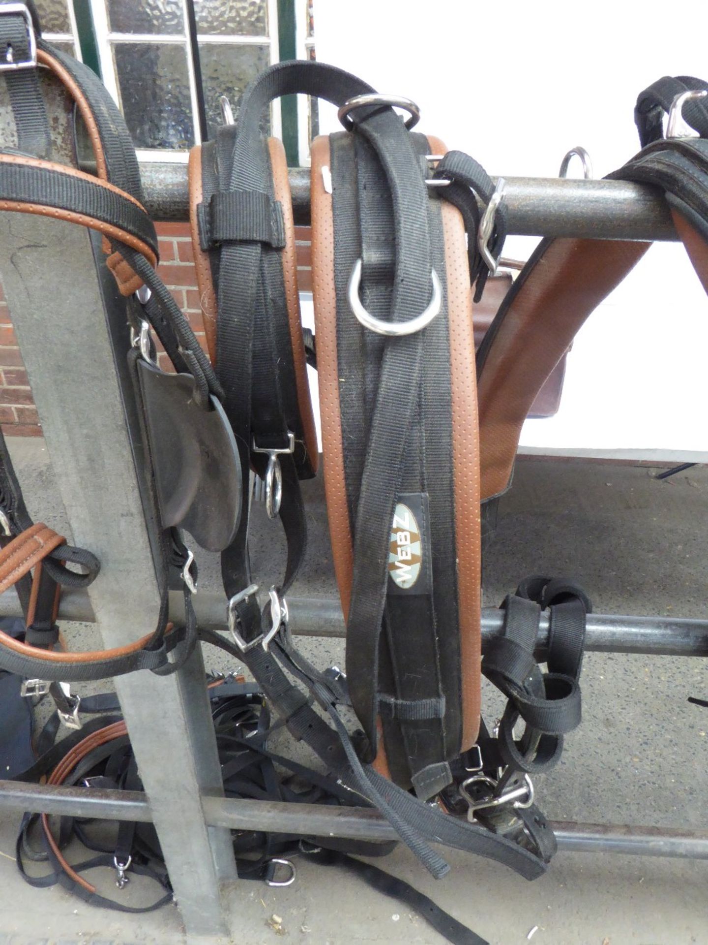 Set of full size brown and black/whitemetal synthetic harness by Zilco WebZ to suit either SINGLE, - Image 10 of 14