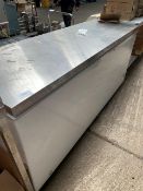 2m stainless steel top chest freezer.