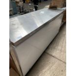 2m stainless steel top chest freezer.