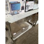 Stainless steel prep table with shelf, 120cms.