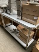 Stainless steel table with shelf, 120cms.