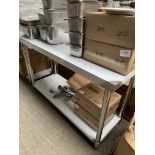 Stainless steel table with shelf, 120cms.