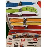 7 piece knife set, multicoloured.