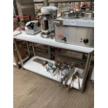 Stainless steel prep table, 150cms.