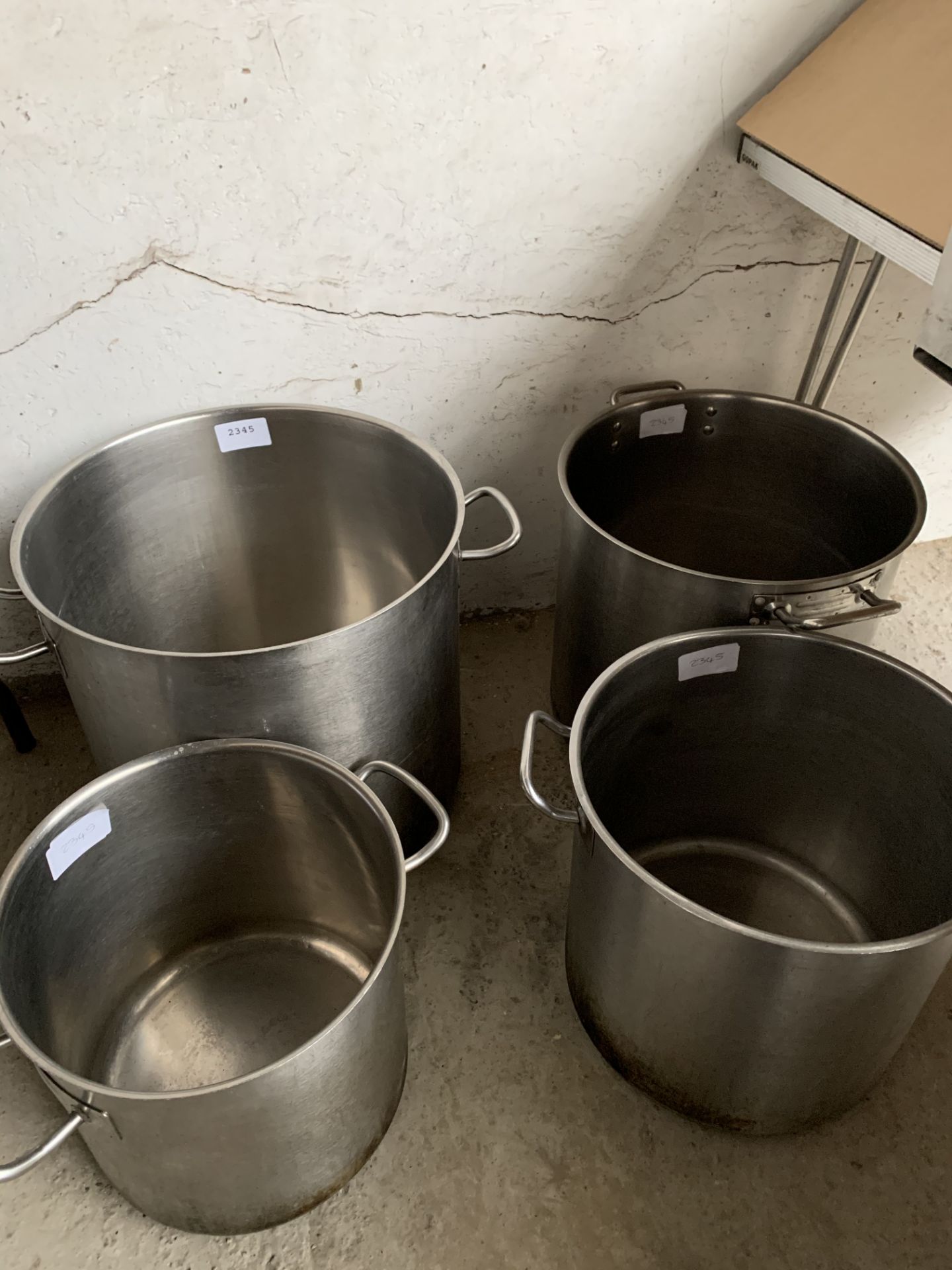 Four large cook pots. - Image 2 of 2