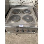 Parry four-ring electric hob.