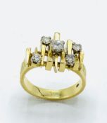 18ct gold and diamond ring by Allan Martin Guard.