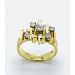 18ct gold and diamond ring by Allan Martin Guard.