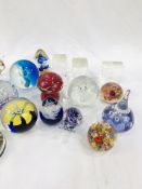 Collection of 21 glass paperweights.