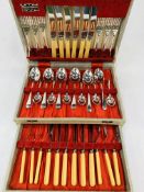 Canteen of 1950's silver plated and bone handled cutlery, six place settings