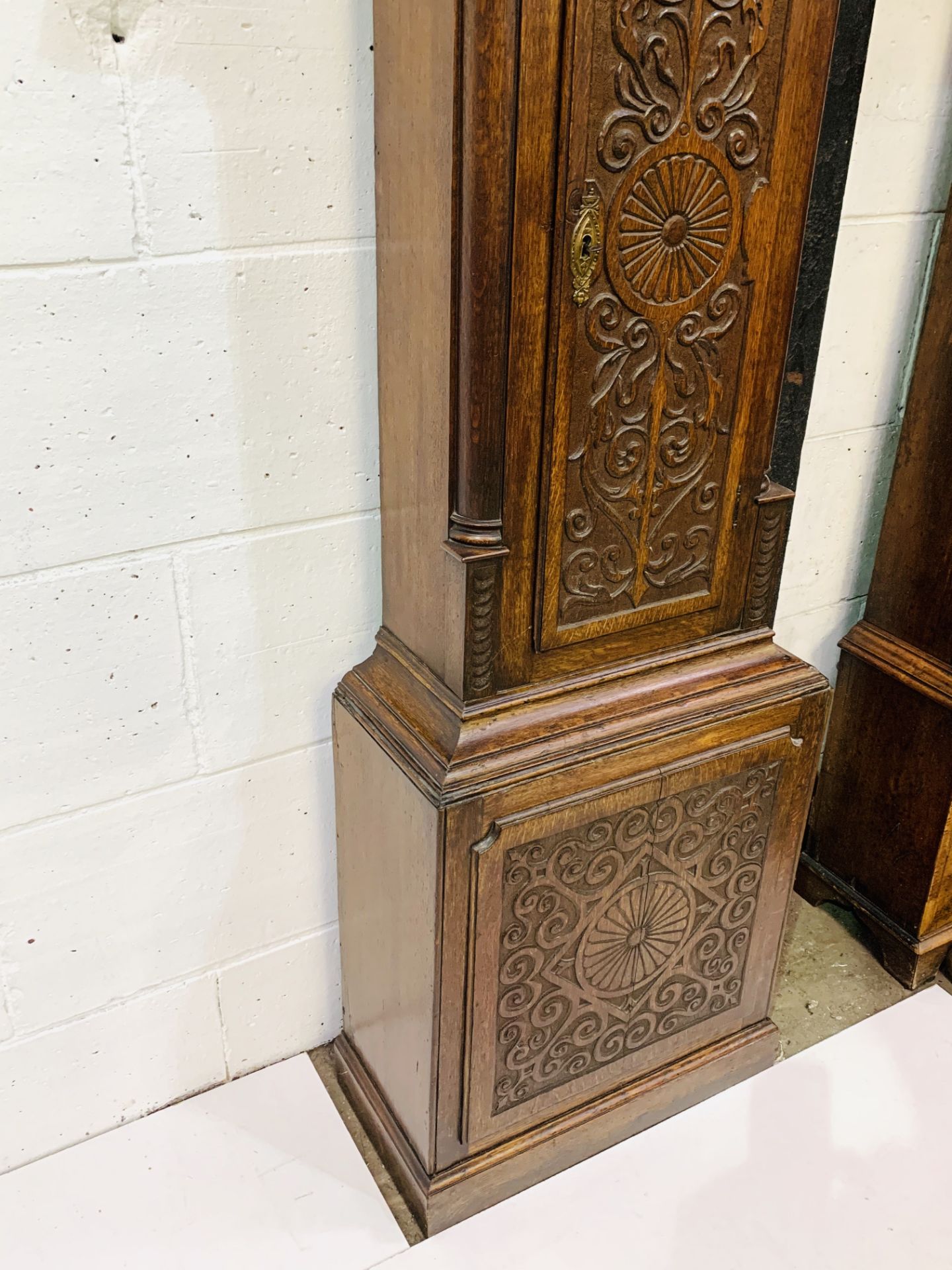 Oak long case clock by Thomas Lister of Halifax - Image 7 of 11