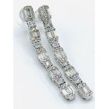 18ct white gold diamond drop earrings.