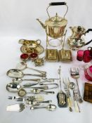 Various items of silver plate, and a quantity of silver plated flatware.