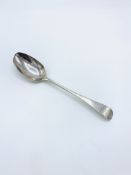 Hallmarked silver serving spoon, London 1793.