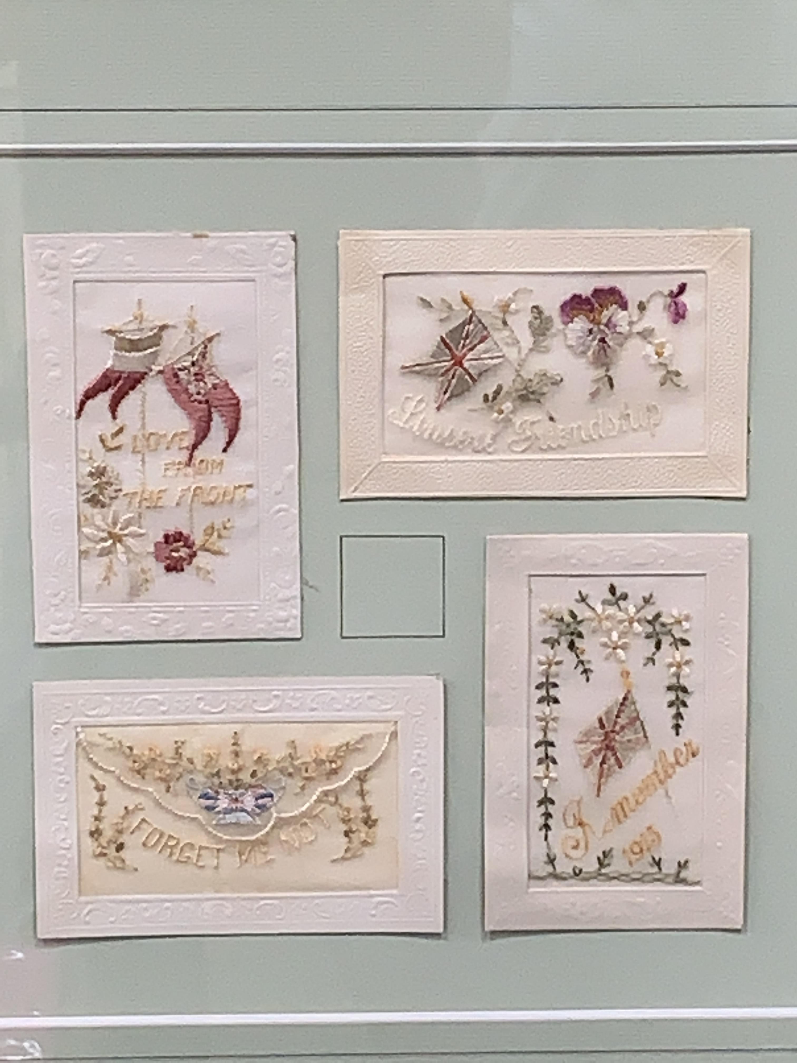 Group of three framed and glazed embroidered panels. - Image 4 of 4