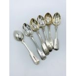 6 Victorian silver teaspoons