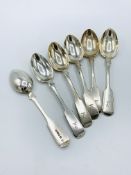 6 Victorian silver teaspoons