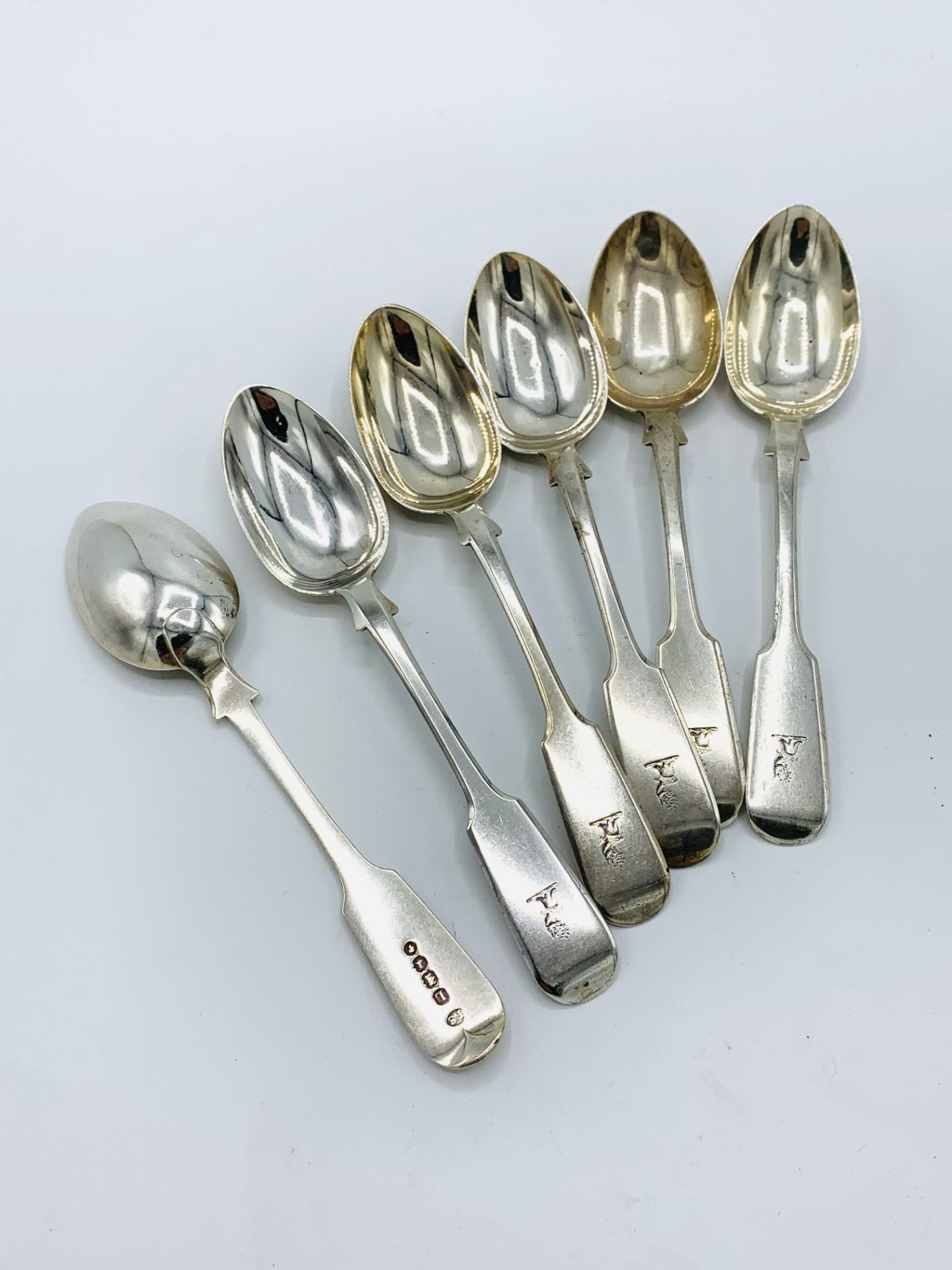 6 Victorian silver teaspoons