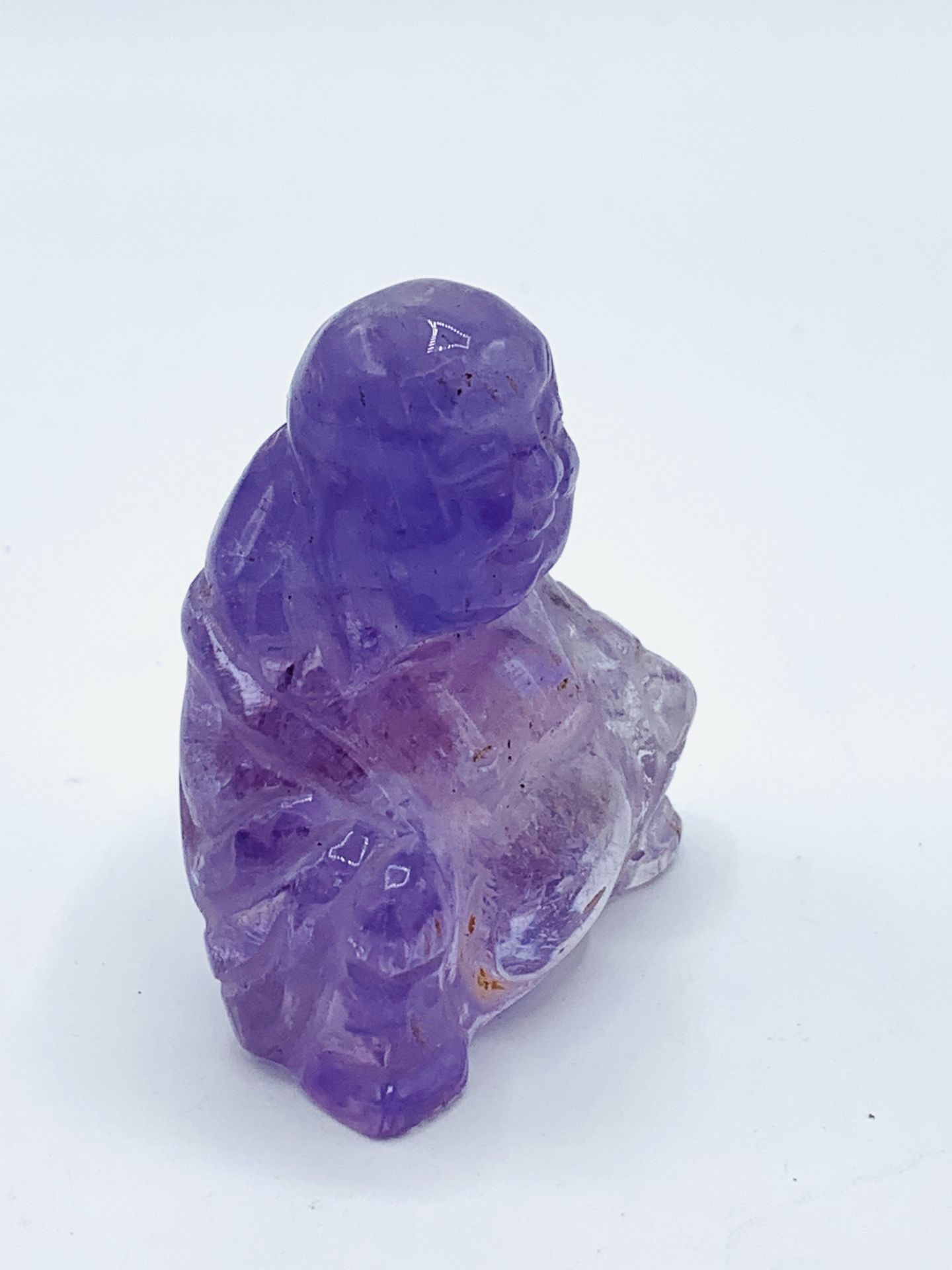 Hand carved Amethyst figure of the laughing Buddha - Image 3 of 3