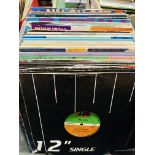 Box of approximately 70 12 inch singles from 70's and 80's