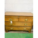 Oak former chest of 2 over 2 drawers converted to a cabinet with lifting lid