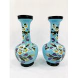 Pair of 1970's hand painted Gourd vases.