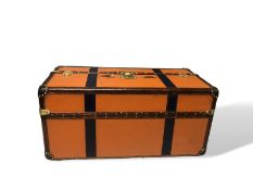 Louis Vuitton Malle trunk in orange canvas